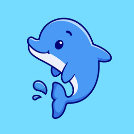矢量卡通海豚