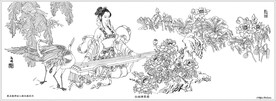 仙姑弹琴图