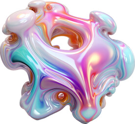 抽象糖果色金属虹彩图形