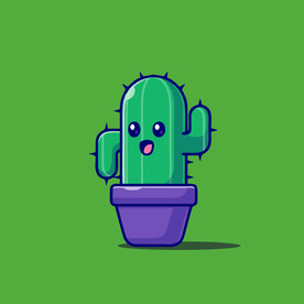 可爱仙人掌植物大战僵尸儿童插画