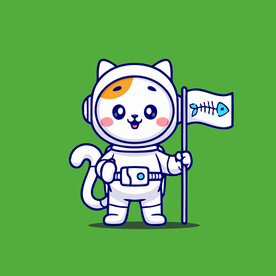 可爱小猫宇航员卡通矢量儿童插画