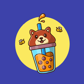 可爱小熊奶茶卡通矢量儿童插画