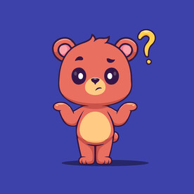 可爱问题小熊卡通矢量儿童插画