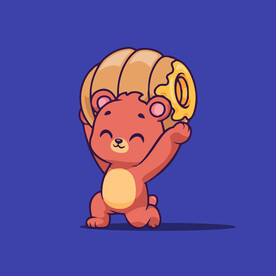 可爱小熊蜜桶卡通矢量儿童插画