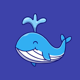 可爱喷水鲸卡通矢量儿童插画