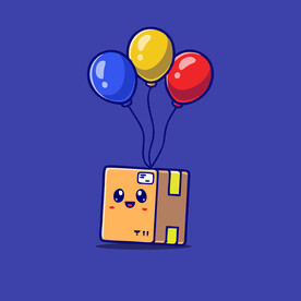 可爱气球包裹卡通矢量儿童插画