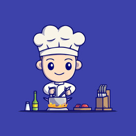 可爱厨师卡通矢量儿童插画