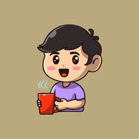 可爱喝水男孩卡通矢量儿童插画