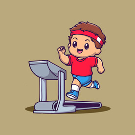 可爱健身达人卡通矢量儿童插画