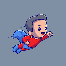 可爱超人卡通矢量儿童插画