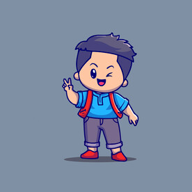 可爱男孩卡通矢量儿童插画