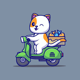 可爱小猫矢量卡通插画