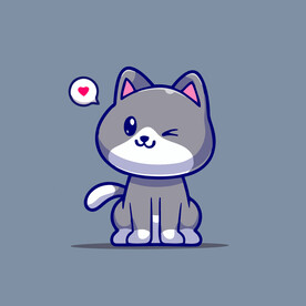 可爱小猫矢量卡通插画