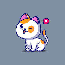 可爱小猫矢量卡通插画