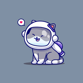 可爱小猫矢量卡通插画