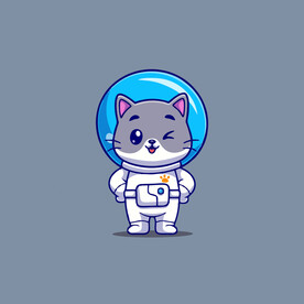 可爱小猫矢量卡通插画