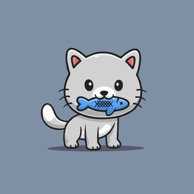 可爱小猫矢量卡通插画