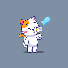 可爱小猫矢量卡通插画