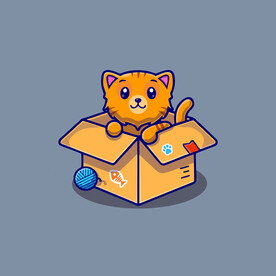 可爱小猫矢量卡通插画