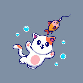 可爱小猫矢量卡通插画