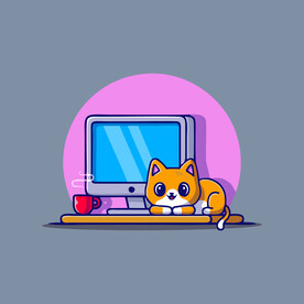 可爱小猫矢量卡通插画