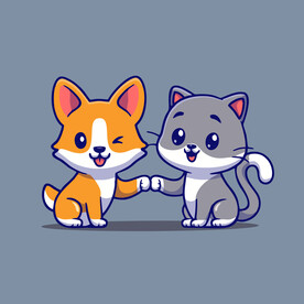 可爱小猫矢量卡通插画