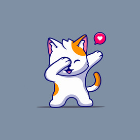 可爱小猫矢量卡通插画