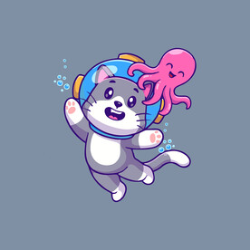 可爱小猫矢量卡通插画