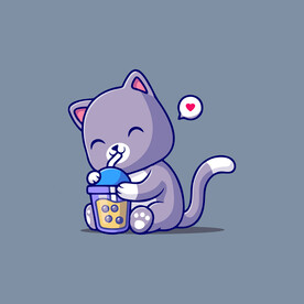 可爱小猫矢量卡通插画