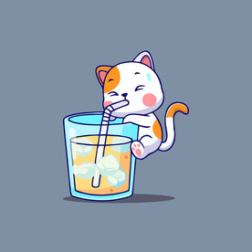 可爱小猫矢量卡通插画