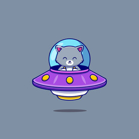 可爱小猫矢量卡通插画