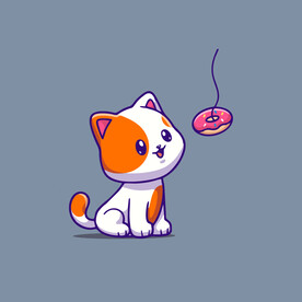 可爱小猫矢量卡通插画