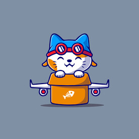 可爱小猫矢量卡通插画