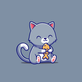 可爱小猫矢量卡通插画