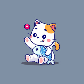 可爱小猫矢量卡通插画