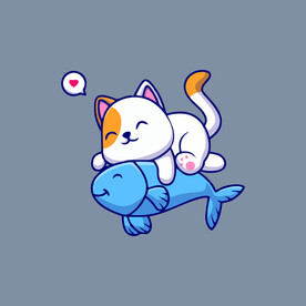 可爱小猫矢量卡通插画