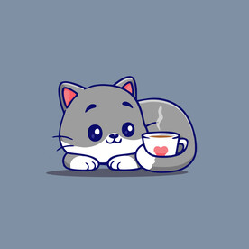 可爱小猫矢量卡通插画