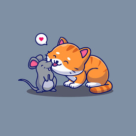 可爱小猫矢量卡通插画