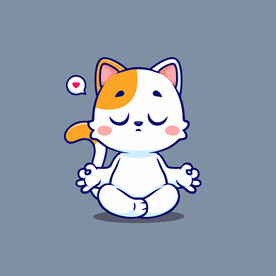 可爱小猫矢量卡通插画