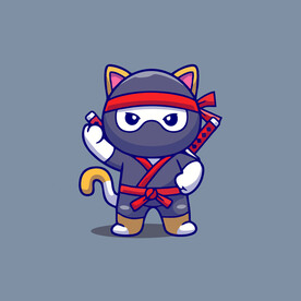 可爱小猫矢量卡通插画