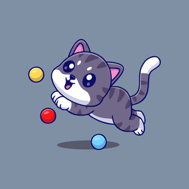 可爱小猫矢量卡通插画