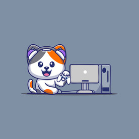 可爱小猫矢量卡通插画