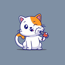 可爱小猫矢量卡通插画