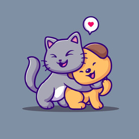 可爱小猫矢量卡通插画