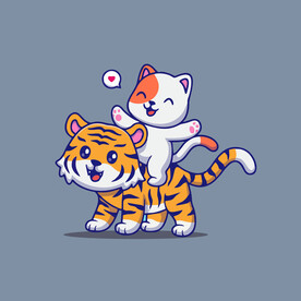 可爱小猫矢量卡通插画