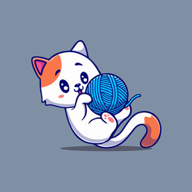 可爱小猫矢量卡通插画