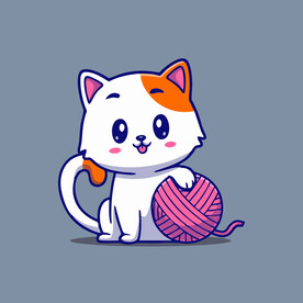 可爱小猫矢量卡通插画