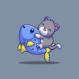 可爱小猫矢量卡通插画