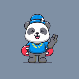 可爱熊猫矢量卡通插画