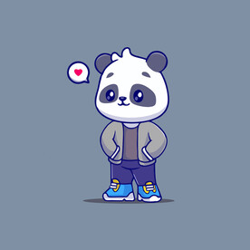 可爱熊猫矢量卡通插画